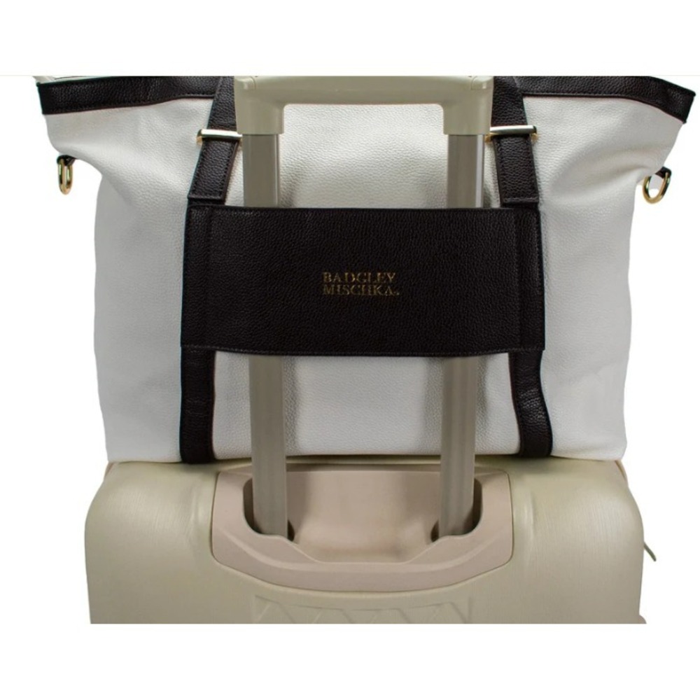Badgley Mischka Pebble Vegan Leather Tote Weekender Travel Bag NWT - Picture 2 of 11